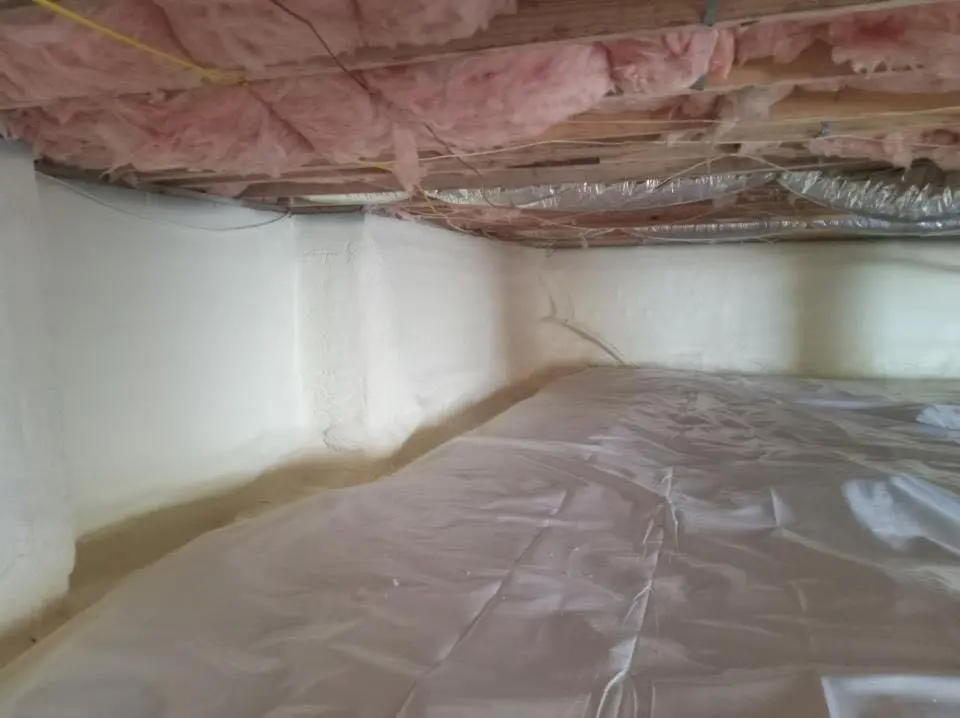 Crawl space encapsulation with closed-cell spray foam for Attic Insulation in Townsend